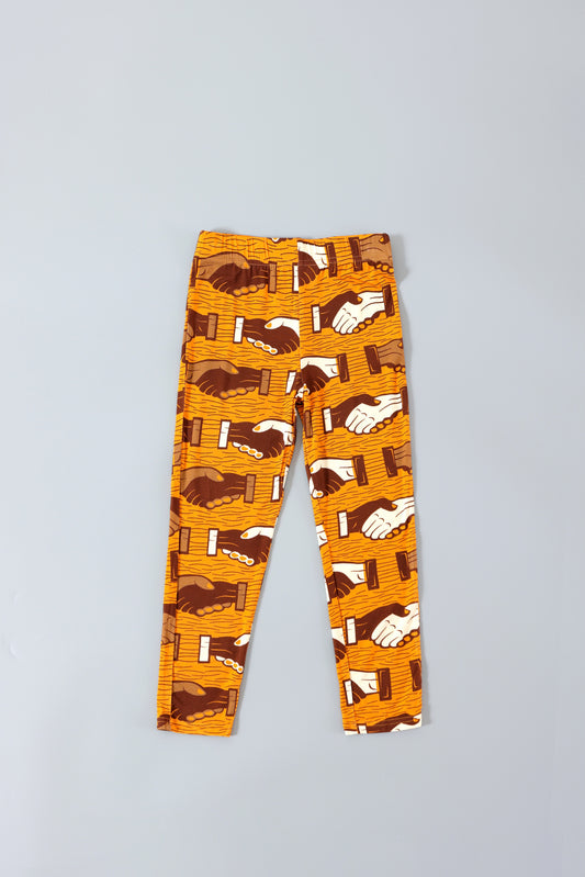 Orange Handshake Leggings (10351060779339)